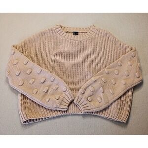 Moon & Madison Sweater Women's‎ Medium Cropped Knit Pullover Textured Boho